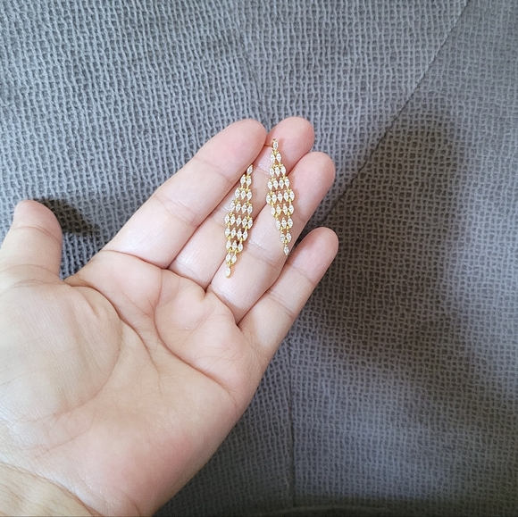 Rachel Zoe Gold💛 Diamond♦️ Shaped Flapper💃 Style Earrings - NIB - Picture 5 of 16